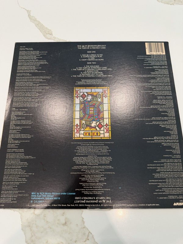 The Alan Parsons Project The Turn Of A Friendly Card LP AL9518 1980 NM+ Vinyl gallery
