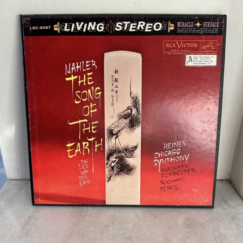 Mahler, Reiner, Chicago, – The Song Of The Earth – LP Box Set – VG+/VG