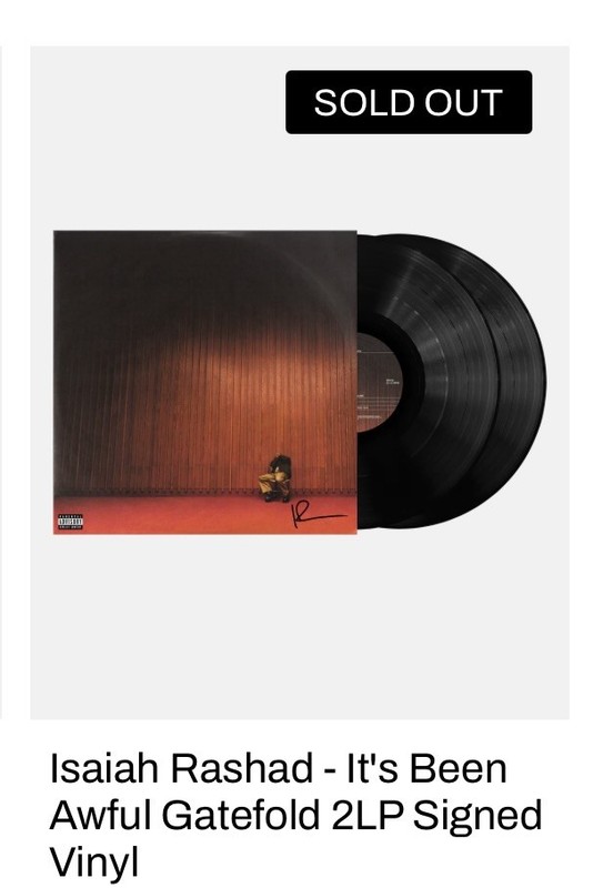 Isaiah Rashad – It’s Been Awful Gatefold 2LP Signed Vinyl Presale