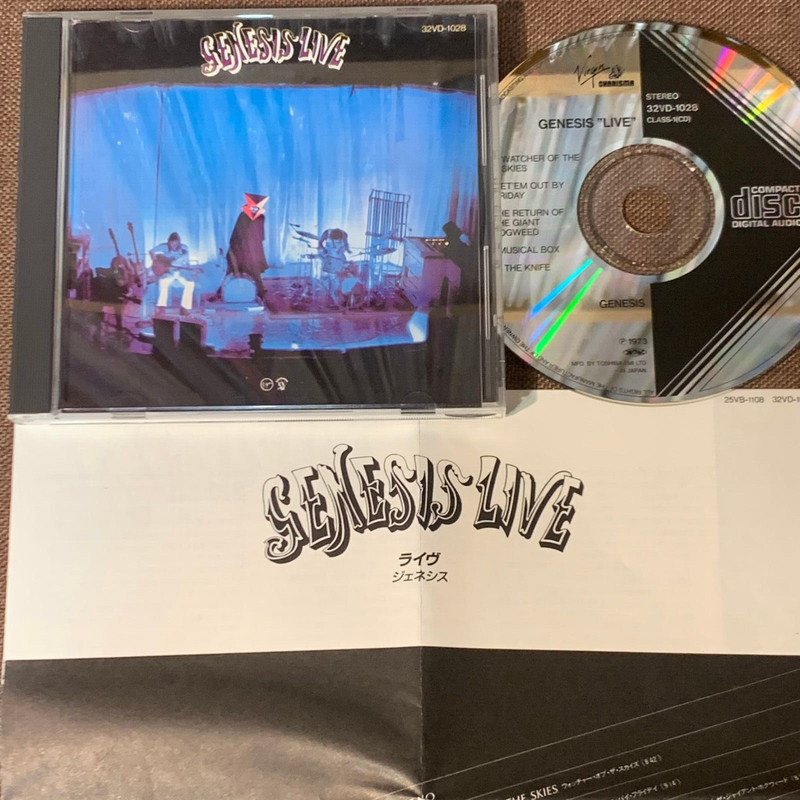 GENESIS Live JAPAN CD 32VD-1028 1A1 TO w/ INSERT 1986 issue BLACK TRIANGLE 3,200