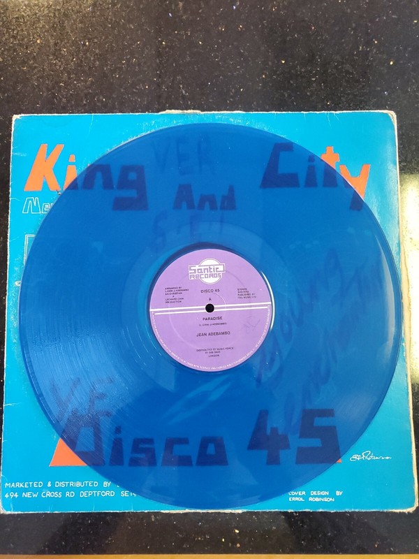 Jean Adebambo Paradise 12″ Santic Records SAN 0012 UK Press (Blue vinyl)