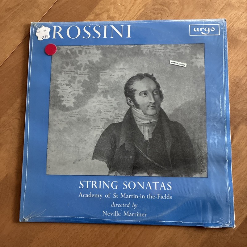Rossini String Sonatas Marriner UK Argo Oval Grooved ED1 Stereo ZRG 506 TAS LP