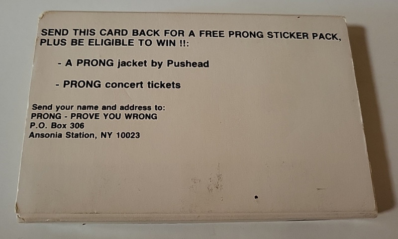 Prong Prove You Wrong Cassette Advance Release Promo Cardboard Sleeve 1991 gallery