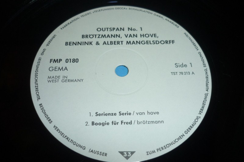 "OUTSPAN No 1" - BROTZMANN, MANGELSDORFF- RARE GERMANY IMPORT JAZZ RECORD ALBUM gallery