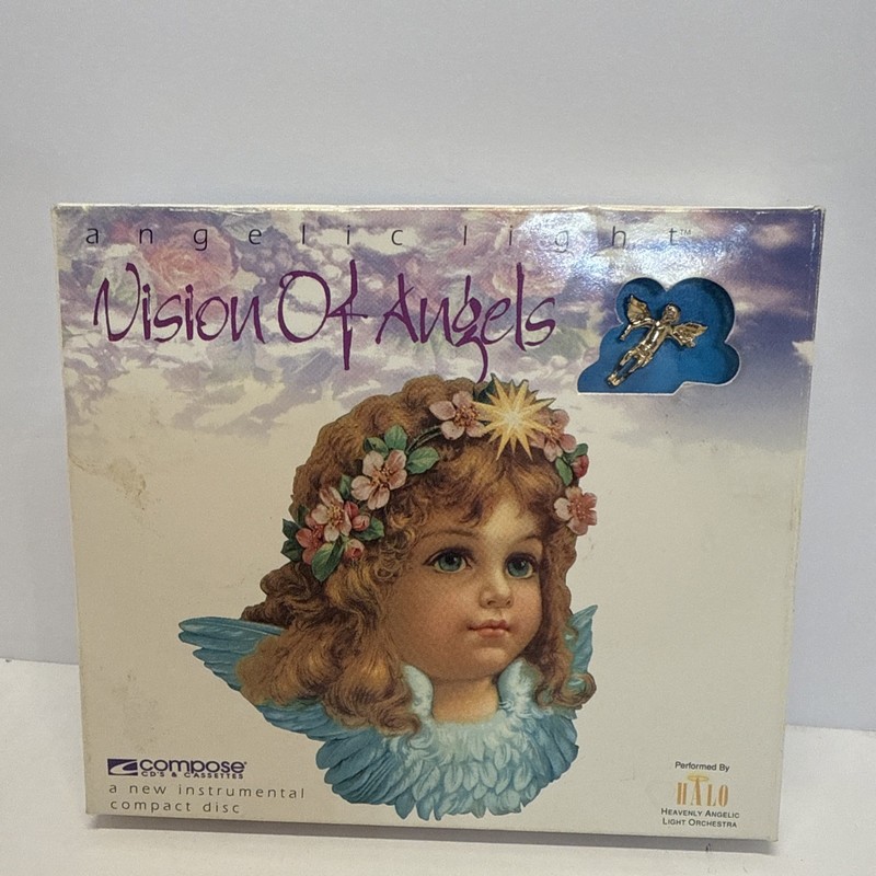 Angelic Light: Vision of Angels – Music CD – Halo – 1995-08-02 with angel pin