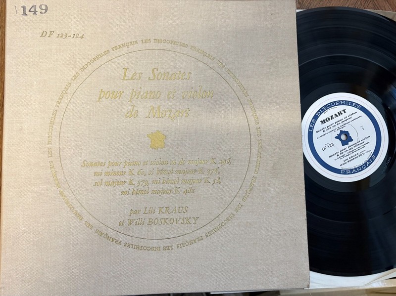 LILLI KRAUS WILLI BOSKOVSKY MOZART sonatas LES DISCOPHILES FRANCAIS DF 123/4