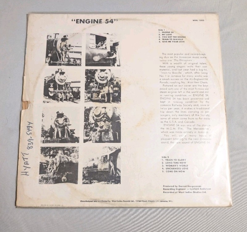 The Ethiopians Engine 54 Vinyl Record WIRL 1053 Jamaica Reggae Very Rare gallery