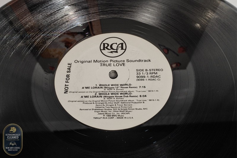 A'me Lorain Whole Wide World 12" Promo VG+ STERLING True Love OST 1989 WLP gallery