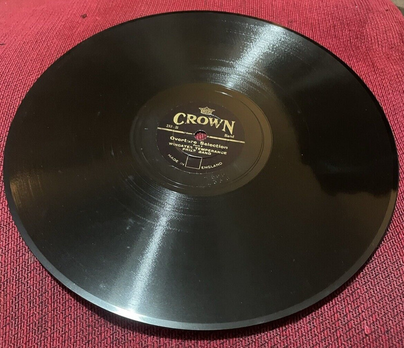 Overture Selection-Wingate’s Temperance Prize Band-78 rpm-9″ Crown record-233