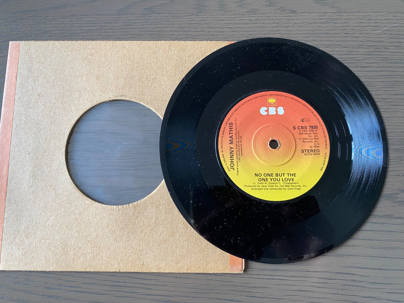 Johnny Mathis No One But The One You Love CBS Records S CBS 7935 Vinyl 7″ Single