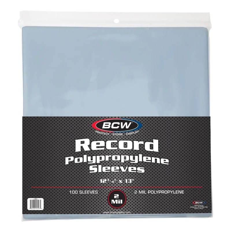 100 BCW 33-1/3 RPM 2 Mil Record Album Outer Storage Sleeves Vinyl Archival Poly