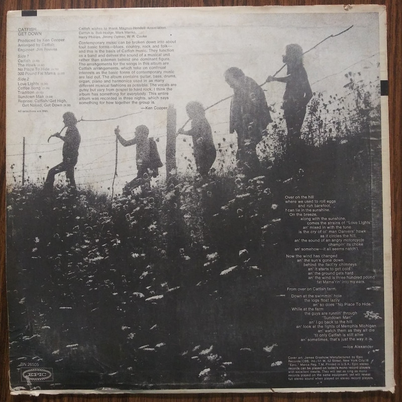 CATFISH - Get Down 1969 Vinyl LP Record Album Epic Records BN 26505 gallery