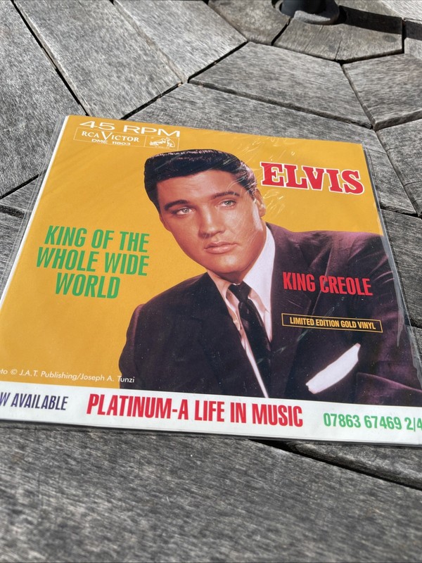 Elvis Presley Vinyl Single Yellow Disc. King If The Whole Wide World/King Creole