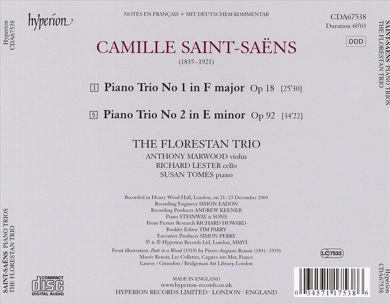 FLORESTAN TRIO SAINT-SAËNS: PIANO TRIOS NEW CD