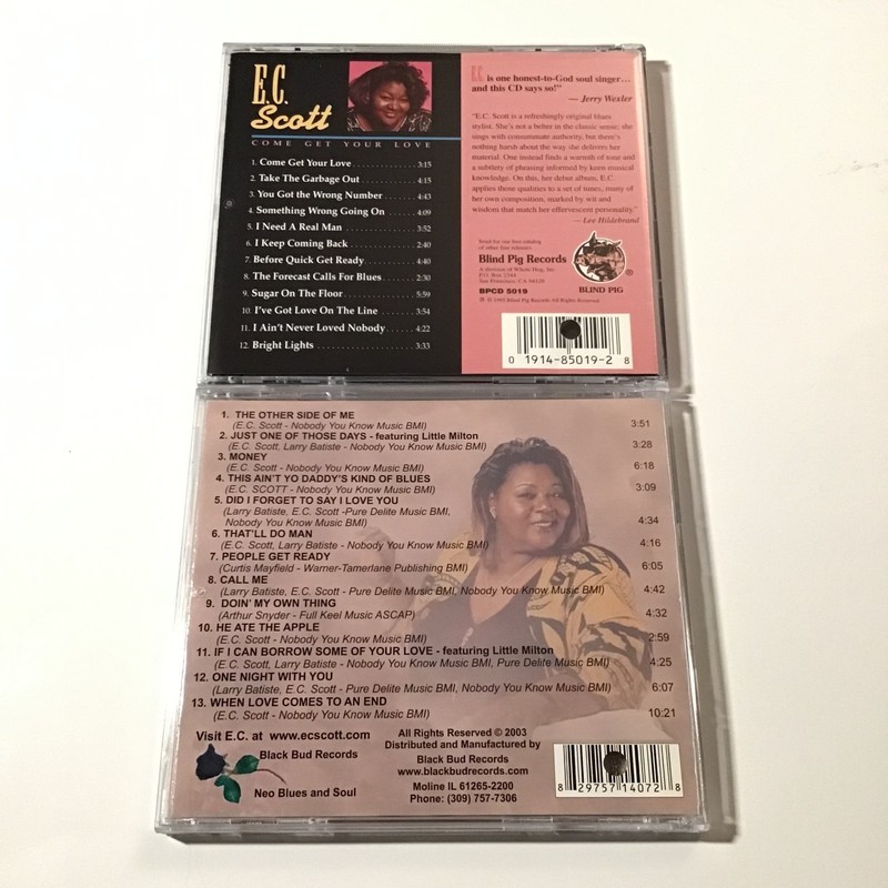 E.C. Scott 2 CD Lot The Other Side Of Me (2003), Come Get Your Love (1995) Blues gallery