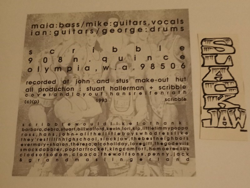 Slackjaw / Scribble - Gray / 14 Days Blue 33 RPM Vinyl 7" Split EX 1993 gallery