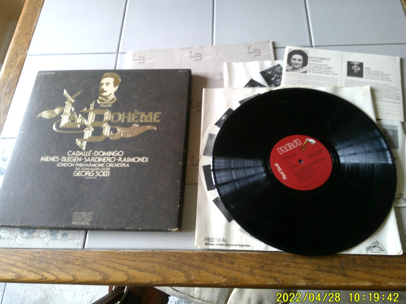 Puccini La Boheme RCA Red Seal Opera Double 2 LP Box Set Geroge Solti ARL2-0371
