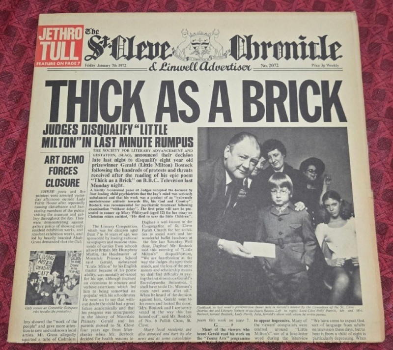 1972 Jethro Tull – Thick As A Brick – Chrysalis CHR 1003 – N. Mint