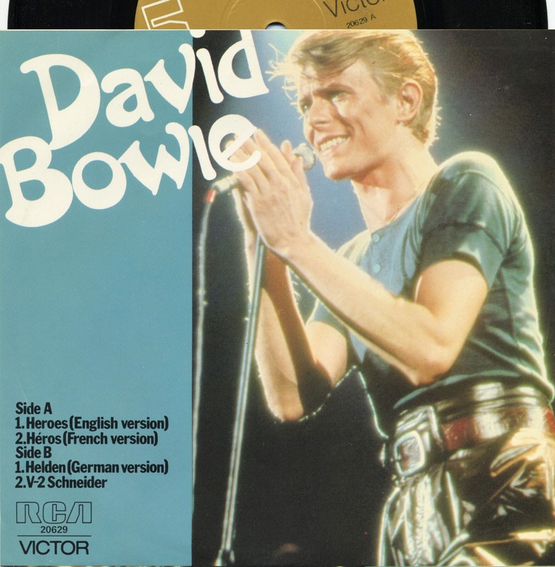 DAVID BOWIE HEROES ENGLISH FRENCH HELDEN GERMAN V-2 SCHNEIDER AUSTRALIA 45 7″ PS