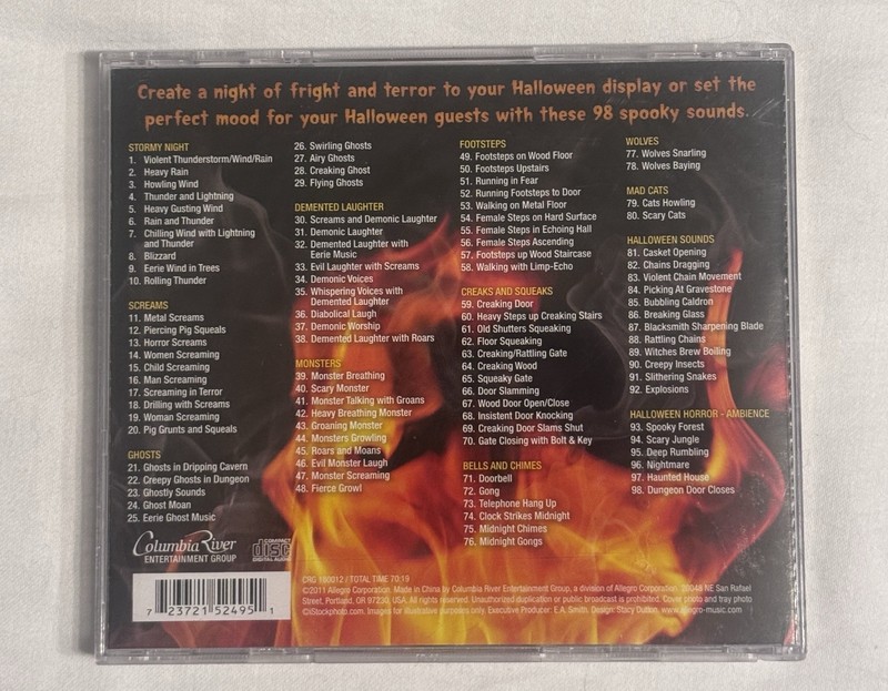 Various 98 Scary Sounds Halloween Sound Effects CD 2011 Columbia River gallery