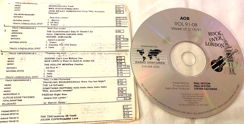 2/18/91 ROCK OVER LONDON IN STUDIO INTERVIEW PAUL SIMONON (HAVANA 3AM) 6 MIN