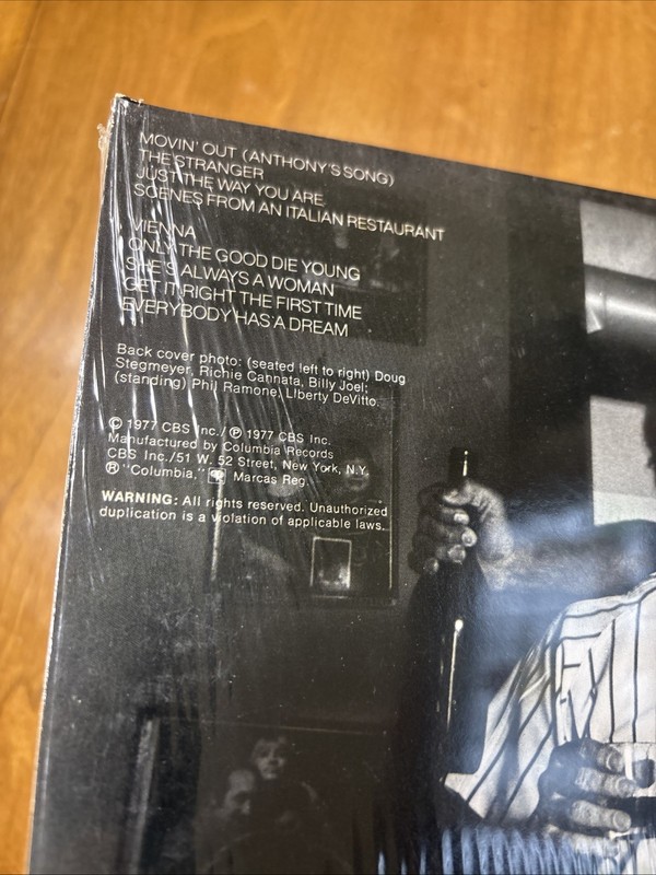 1977 Billy Joel The Stranger LP Vinyl 34987 Plays Great Open Shrink Hype Sticker gallery