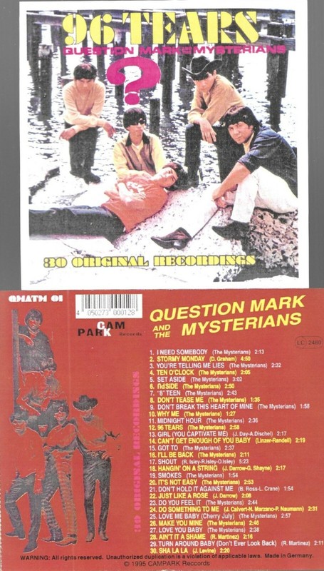 QUESTION MARK & MYSTERIANS-96 TEARS/NEED SOMEBODY/BEST OF-30 CUTS-IMPORT CD
