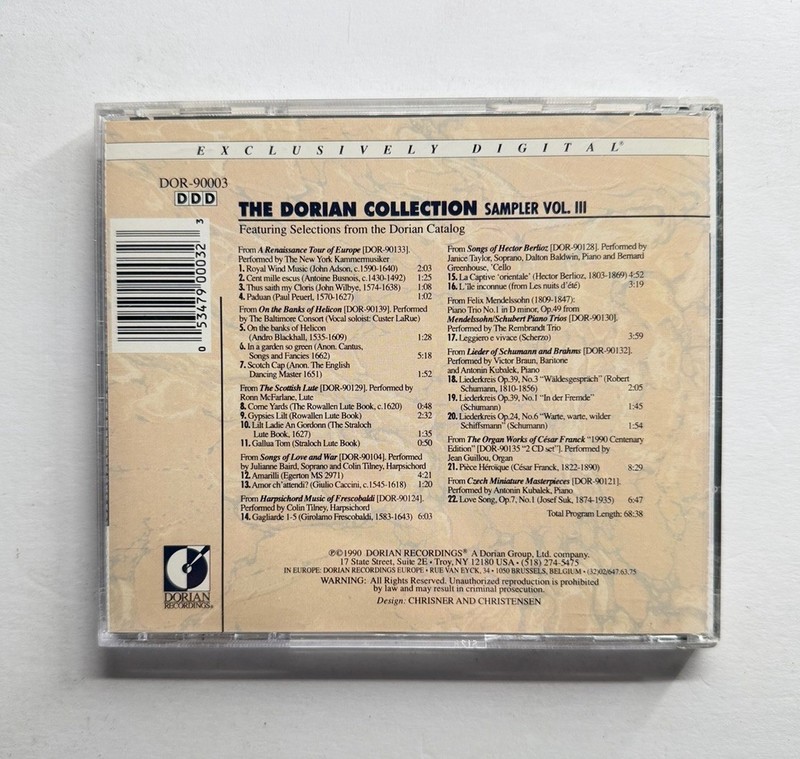 The Dorian Collection Sampler Vol. III CD gallery