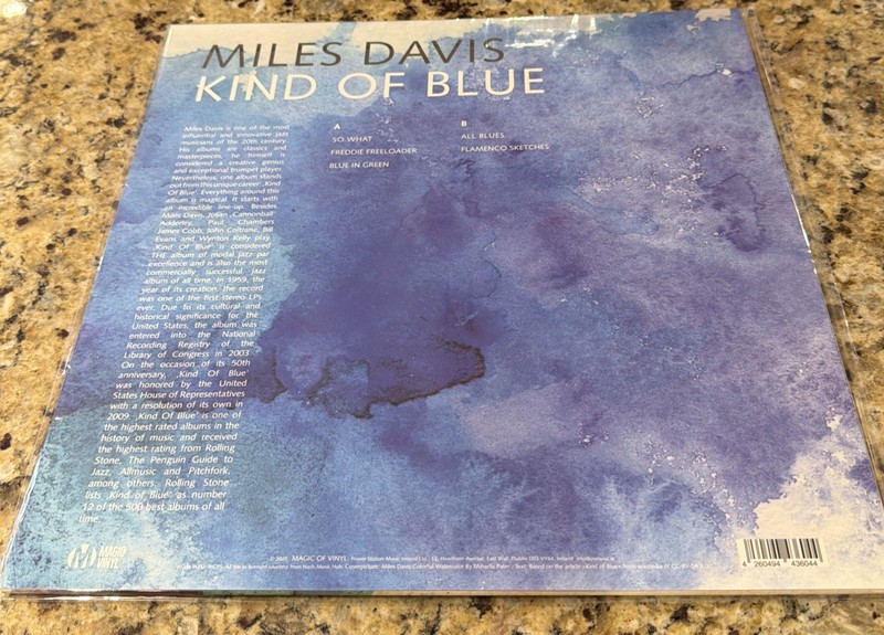 Miles Davis – Kind Of Blue LP 12" Blue Marbled Vinyl Record - Limited NEW gallery