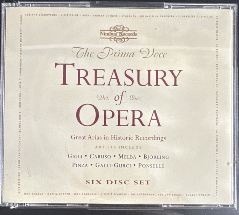 Nimbus Records Prima Voce Treasury of Opera Vol 1 Six CD Box Set Classical 2000
