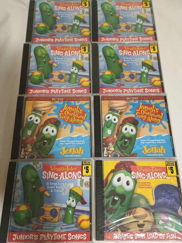 8 NEW VeggieTales Sing-Alongs CDs🏵️Music Childhood Christian Melodies Big Idea