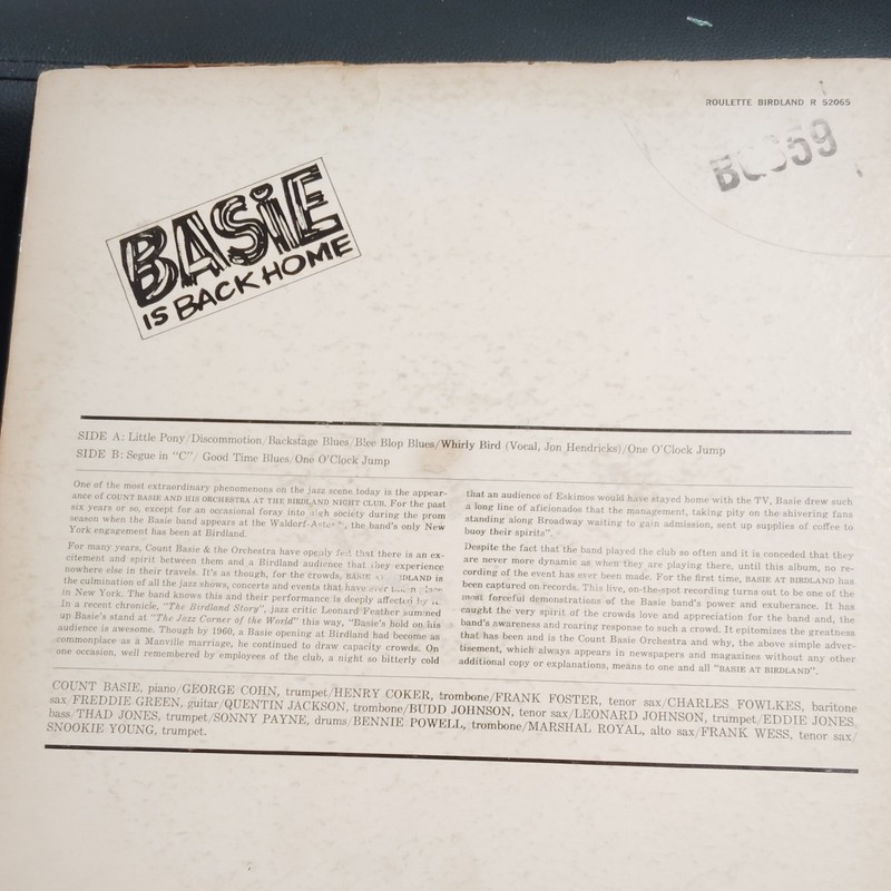 Count Basie Basie At Birdland Roulette LP Vinyl Live Recording R 52065 gallery