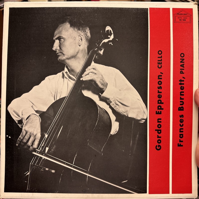 Gordon Epperson Frances Burnett Cello Piano Sonatas LP Golden Crest RE 7026