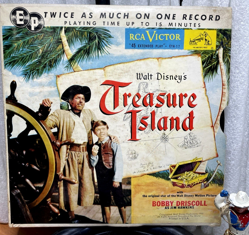 Rare Disney Treasure Island 1950 ~ 45rpm Expended Play RCA 352097