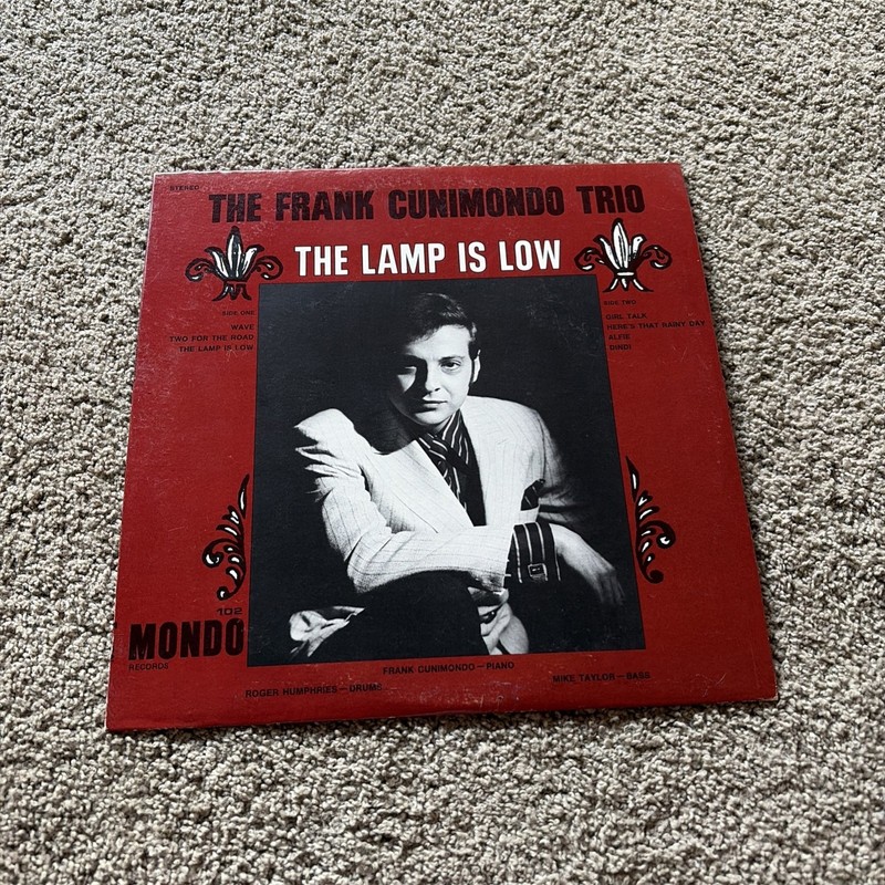 Frank Cunimondo Trio The Lamp Is Low Original Vinyl LP Signed On Back