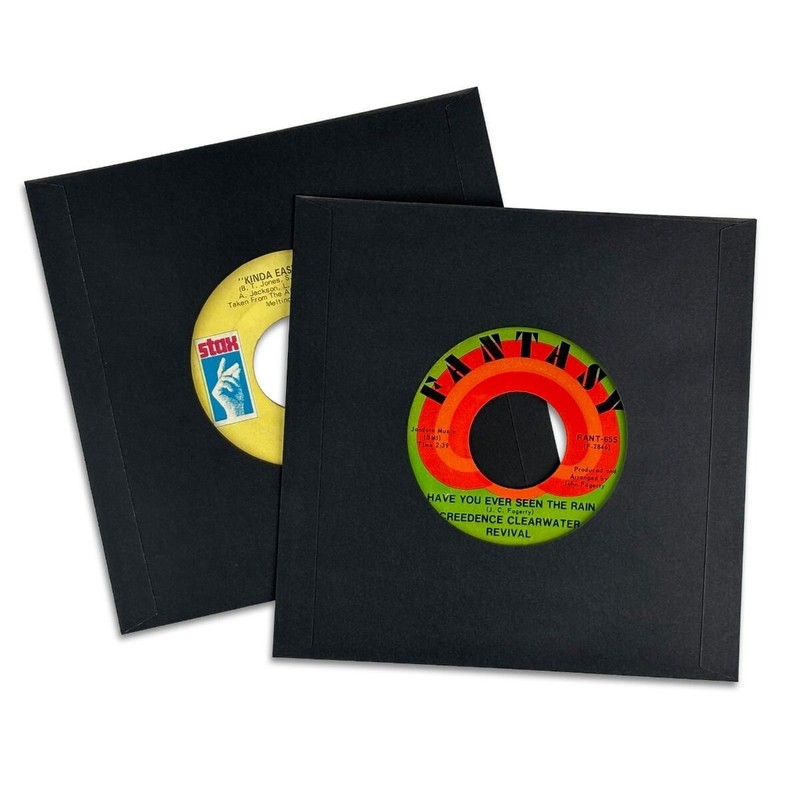 50 BCW Black Paper Inner Sleeves – 7″ Vinyl Record 45 RPM Square Corner Archival