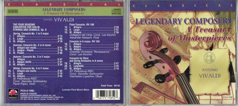 Legendary Composers - A Treasury of Masterpieces LOT of 5 Music CDs gallery