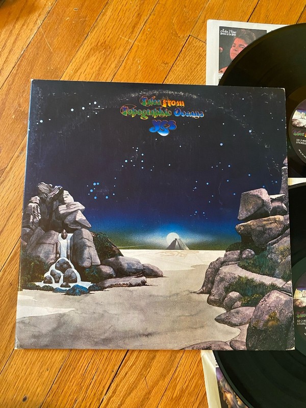 YES TALES FROM TOPOGRAPHIC OCEANS EX DOUBLE LP ORIG. 1973 W/ INNERS FREE SHIP
