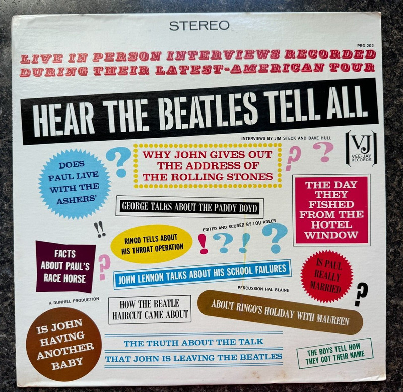 Beatles Hear the BeatlesTell All Vinyl Record Sealed