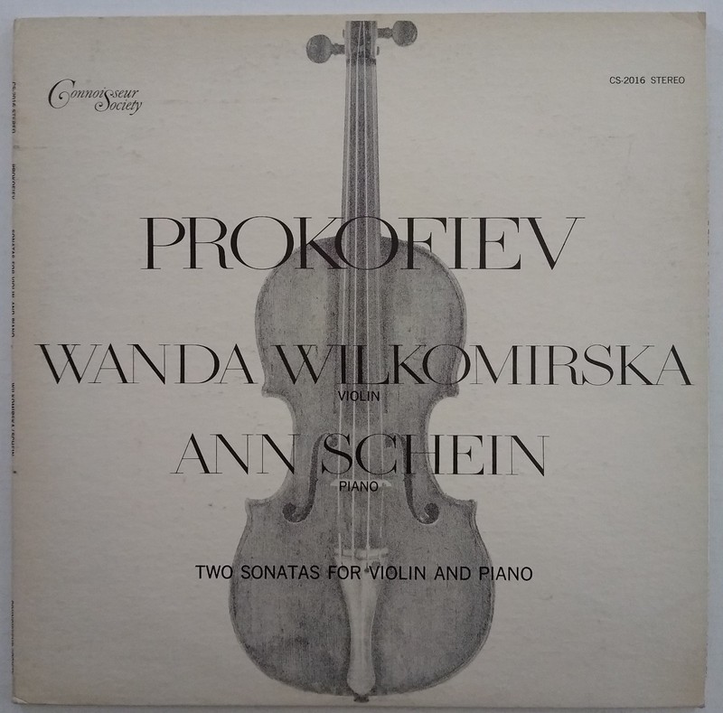 Prokofiev, Wilkomirska, Schein – Two Sonatas For Violin And Piano LP CS-2016 NM!