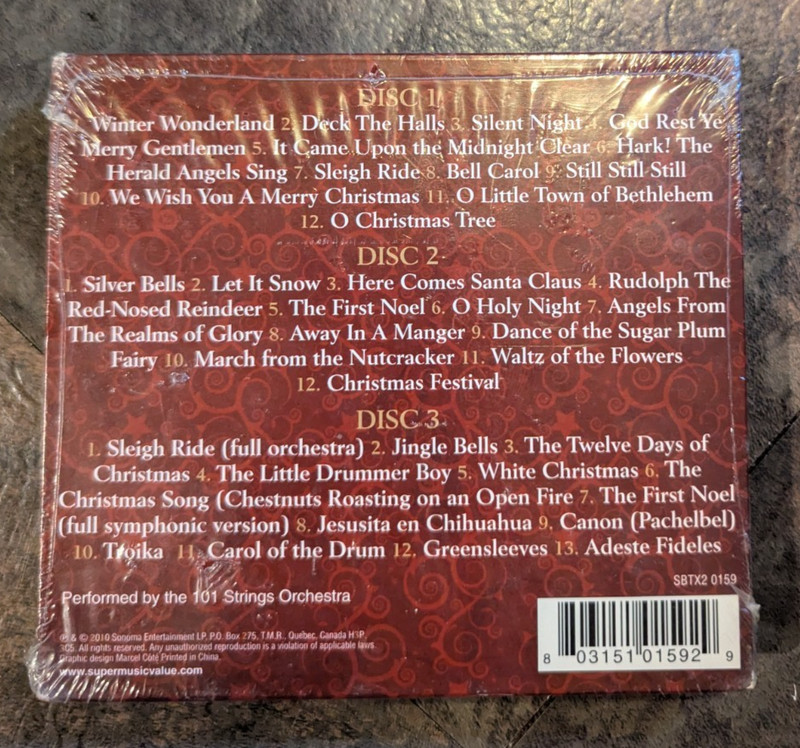 Treasury of Christmas Box Set 3 CD 101 Strings Orchestra 37 songs New Sealed gallery