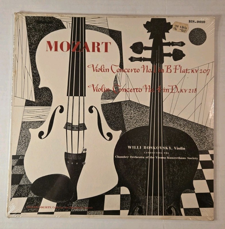 Mozart Violin Concertos No. 1 B Flat No. 4 D Willi Boskovsky LP Record