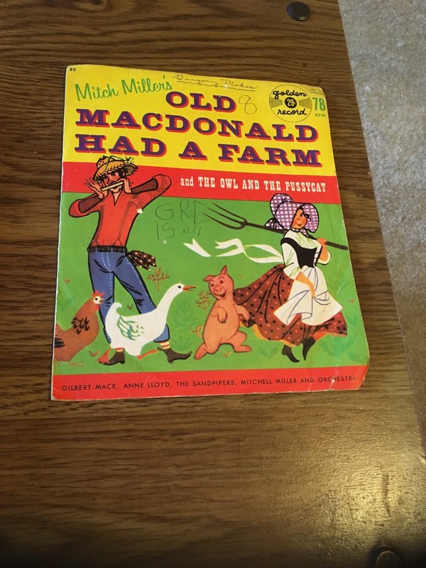 Vintage Golden 29 c Record, Picture Sleeve, Old Macdonald , 78 RPM –