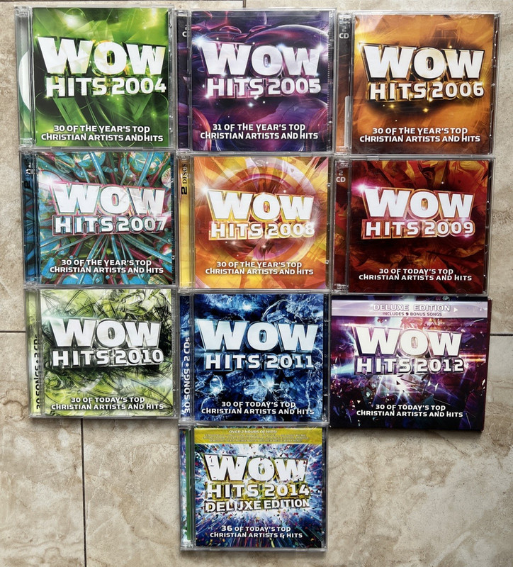 Wow Hits 2004-2014 (missing 2013) Y2K – Top Christian Artists, 10 CD Lot! As Is