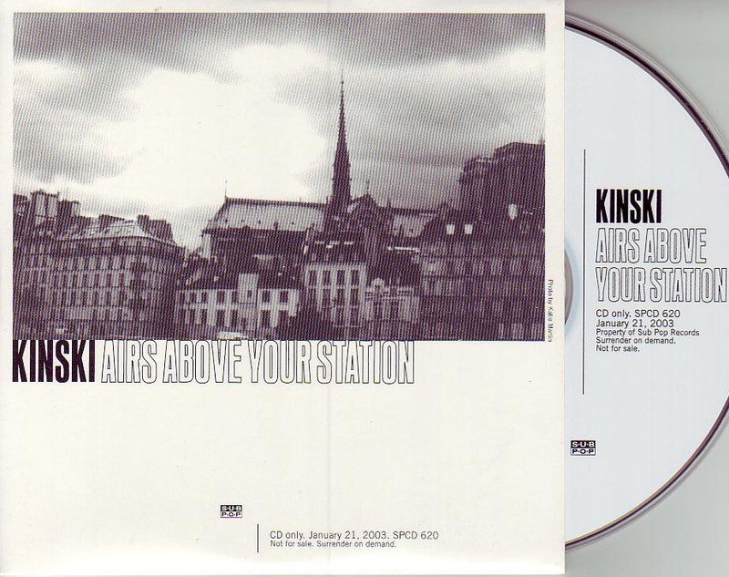 Kinski «Airs Above Your Station» Sub Pop Advance CD Promo BALLARD50