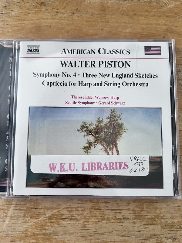 Symphony 4 Three New England Sketches by Piston / Wunrow / Schwarz / Seattle…