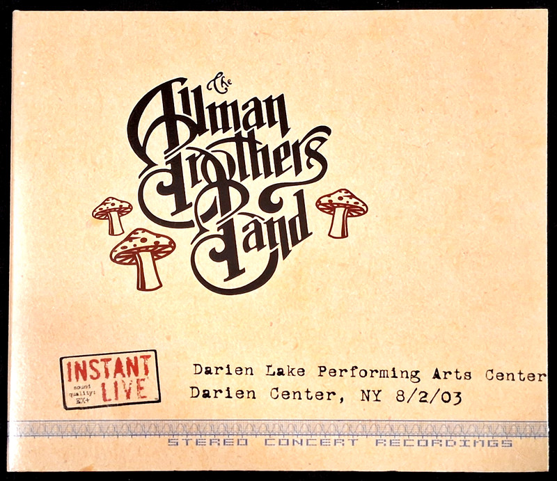 Allman Bros. Band Darien, NY, Darien Lake Performing Arts, 3 CD Set, 8-2-2003