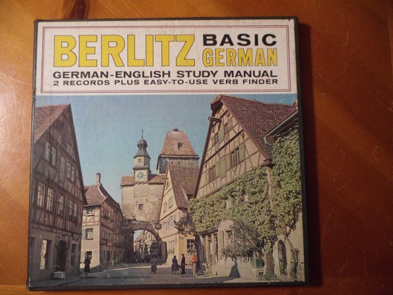 Berlitz Basic GERMAN English Lesson LP Vinyl Records Study Manual Verb COMPLETE