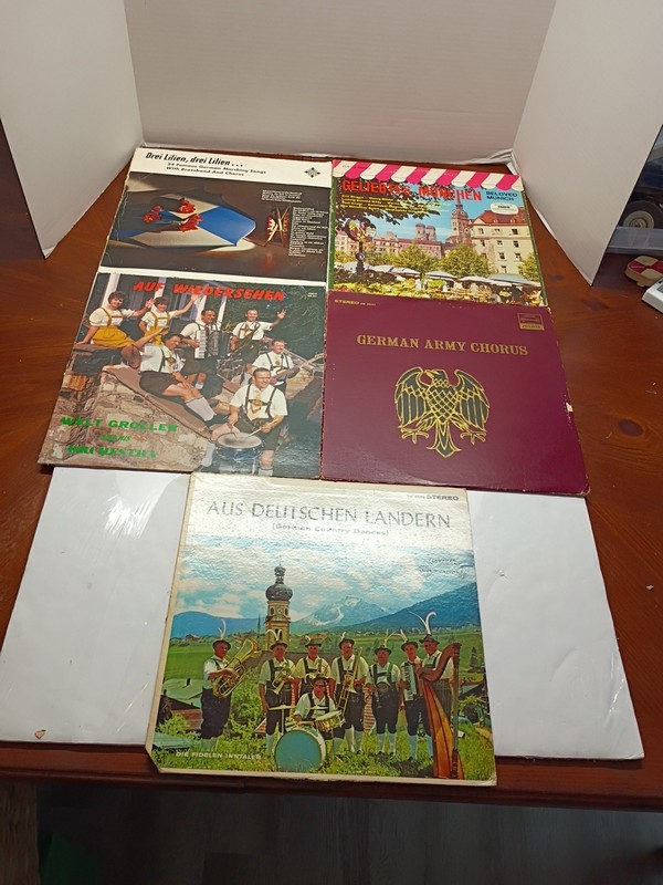 LOT OF 5 GERMAN/US 33 RPM RECORDS UNTESTED GERMAN BEER GARDEN Drinking,singing,d