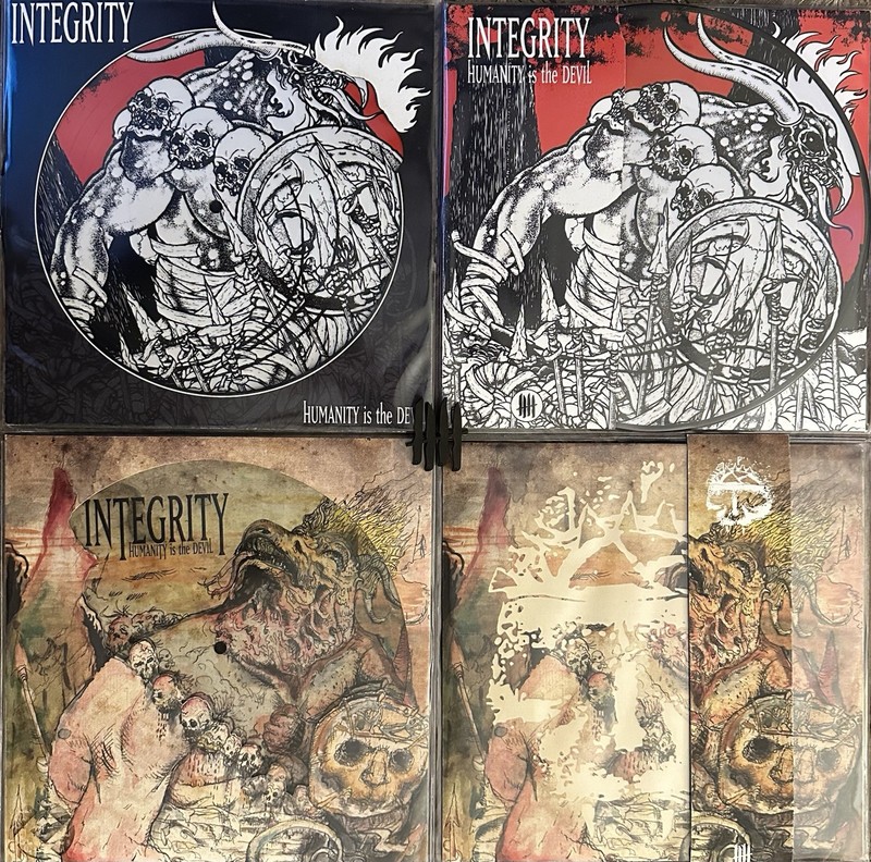 INTEGRITY HUMANITY IS THE DEVIL KNIVES OUT LOT OF 4 10″ RECORDS ALL #’D #27 RARE